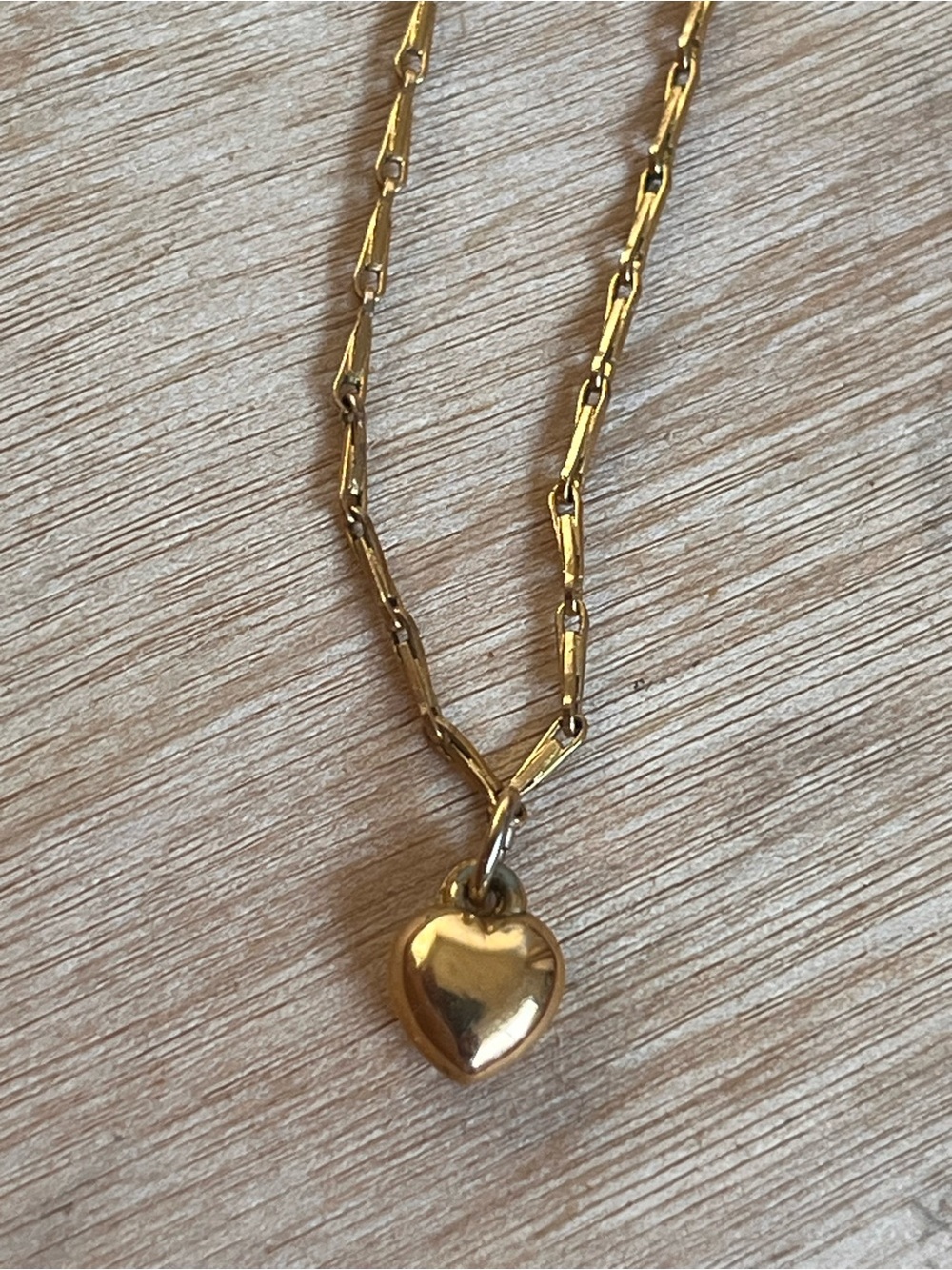 Gold Toned Heart Anklet Bracelet Stamped SP